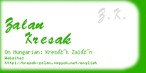 zalan kresak business card